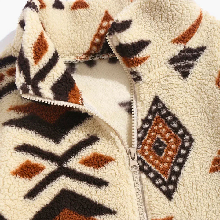 Aztec Trails Zip Fleece — detail view
