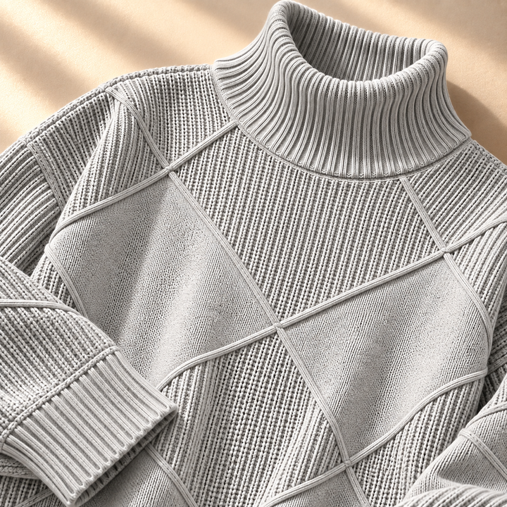 Harper Lattice Knit Turtleneck