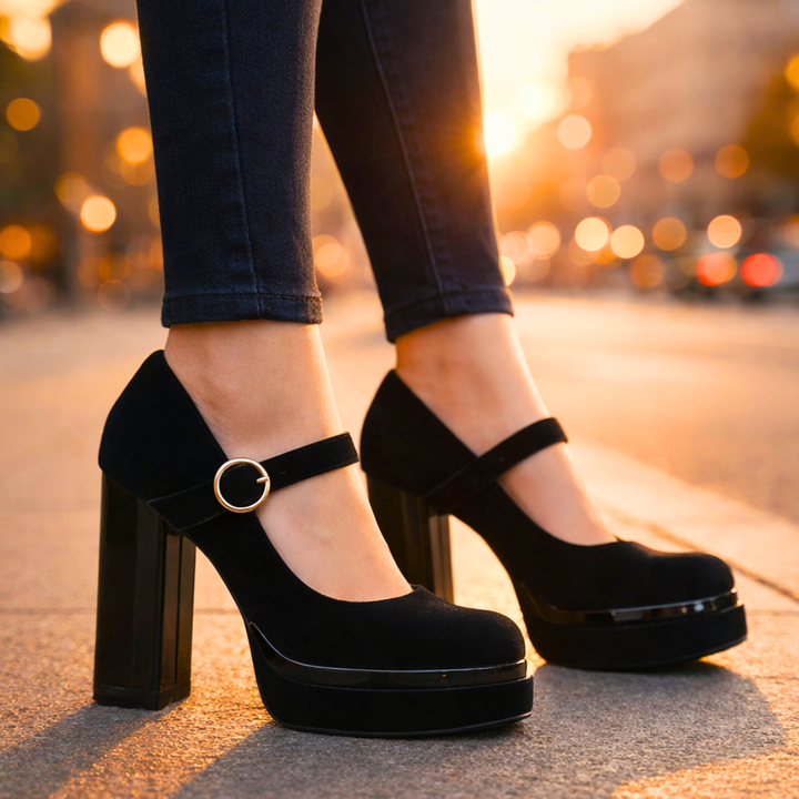 Seraphina Velvet Platform Pumps — alternate view