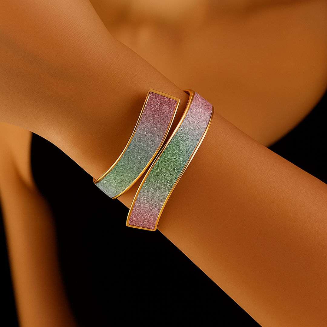 Aurora Glide Arc Bracelet — detail view
