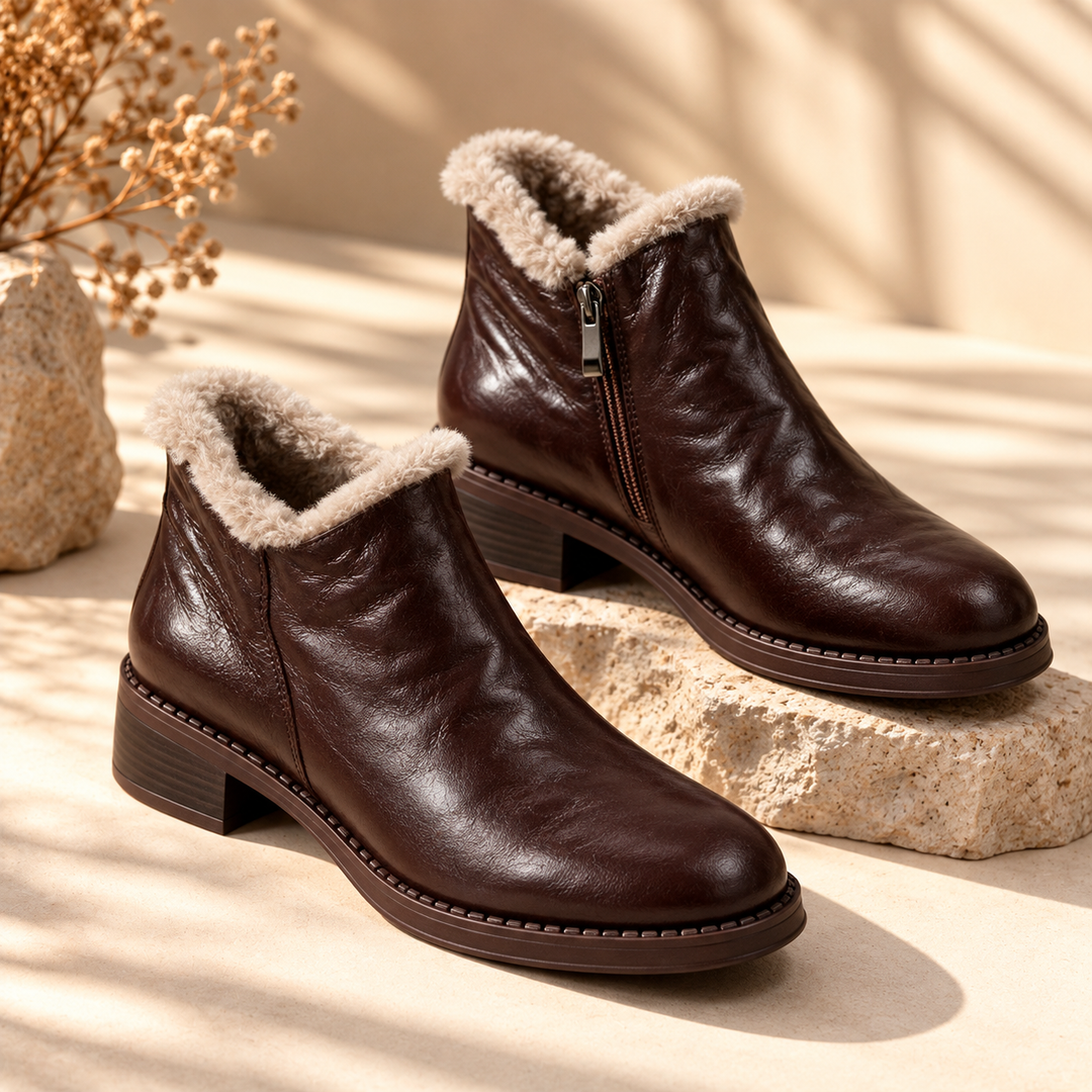 Cotswold Sheepskin Velvet Ankle Boots