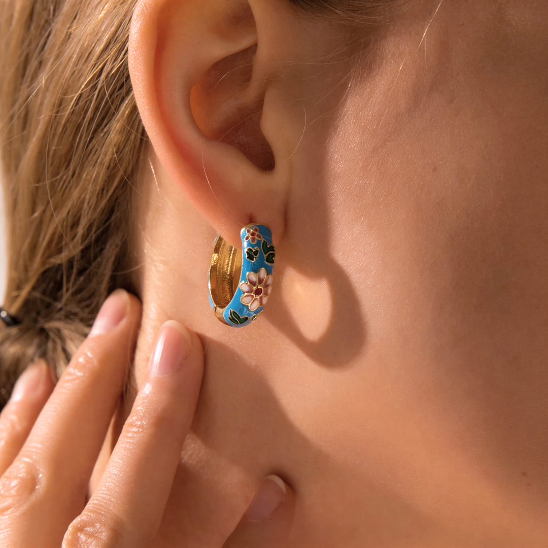 Aria Floral Earrings — styling shot