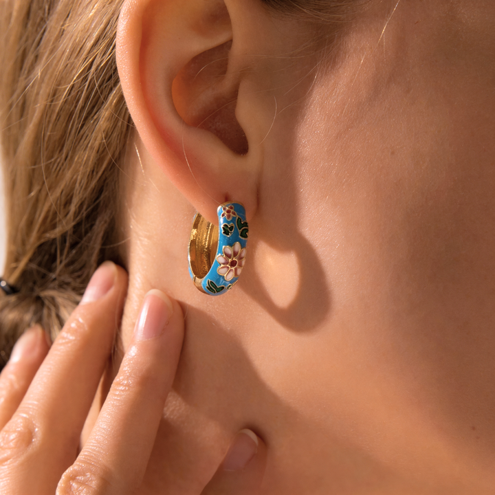 Aria Floral Earrings — styling shot