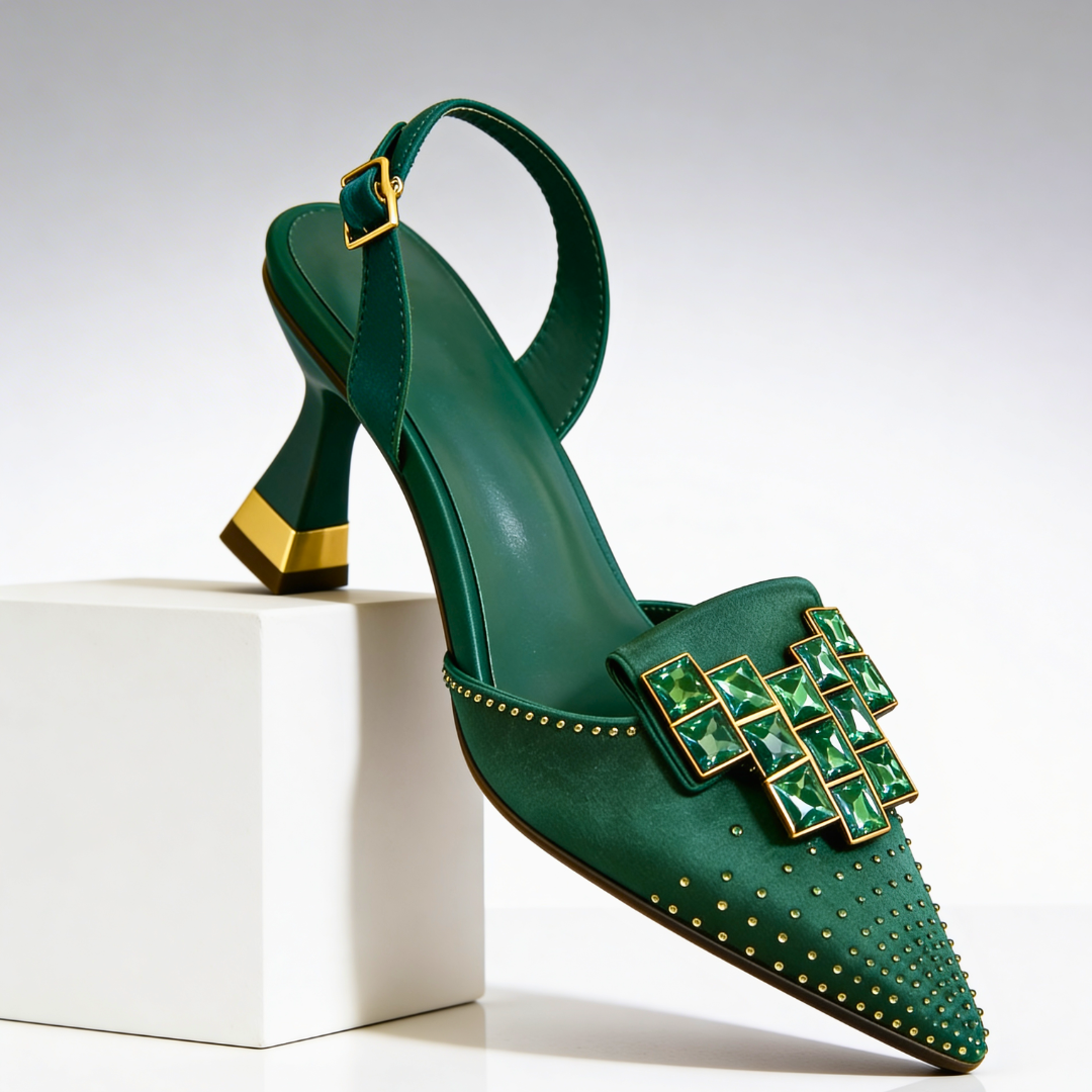 Vivienne Jewelled Slingback Heels — lifestyle shot
