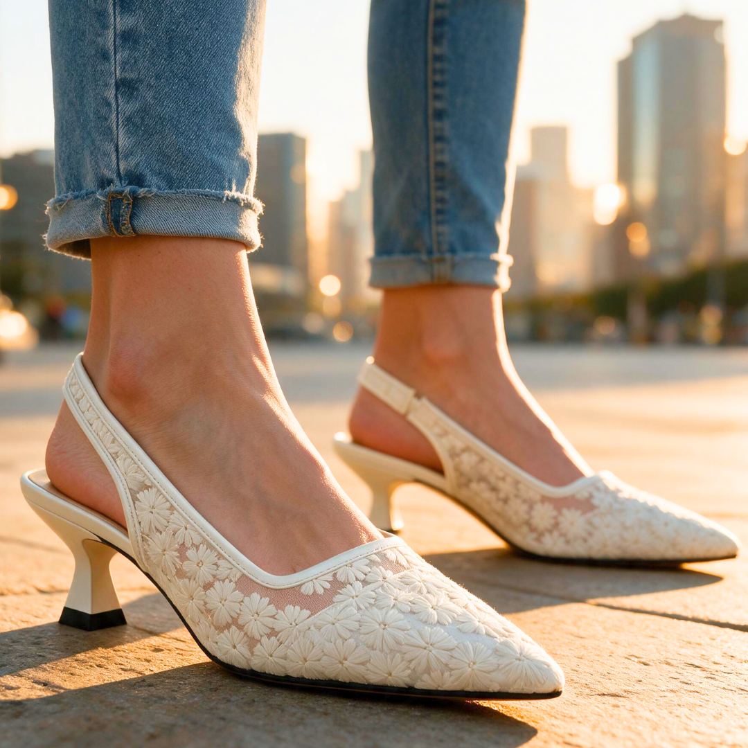 Lucienne Lace Slingbacks