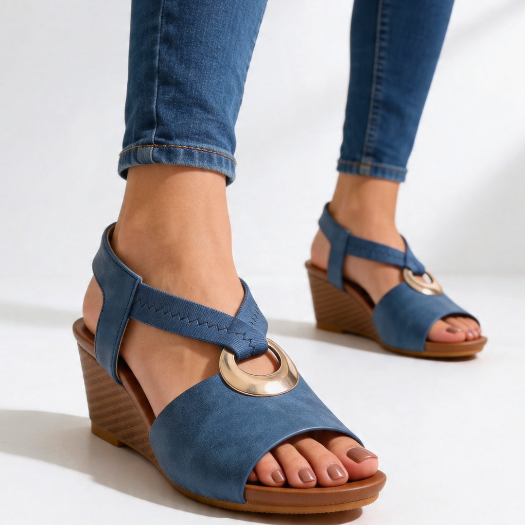 Odette Slingback Wedges — texture detail