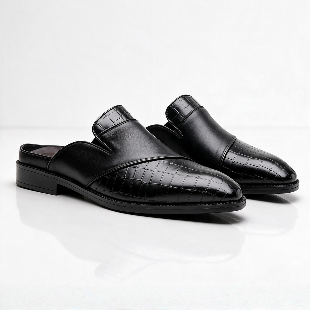 Hudson Croc Embossed Mules
