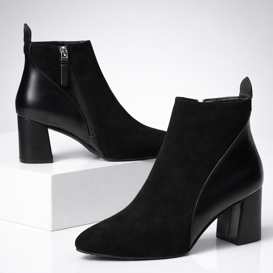 Odette Suede Ankle Boots — back view
