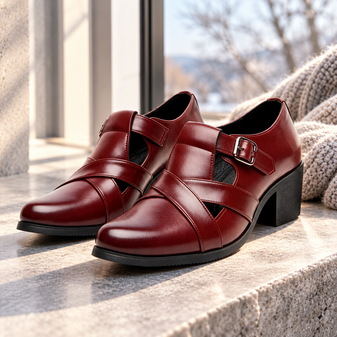 Havana Cross-Strap Dress Shoes