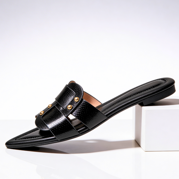 Odette Pointed Mules — close-up detail