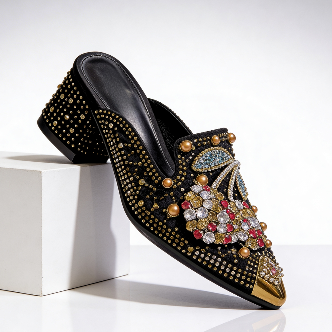 Odette Cherry Belle Heels — detail view