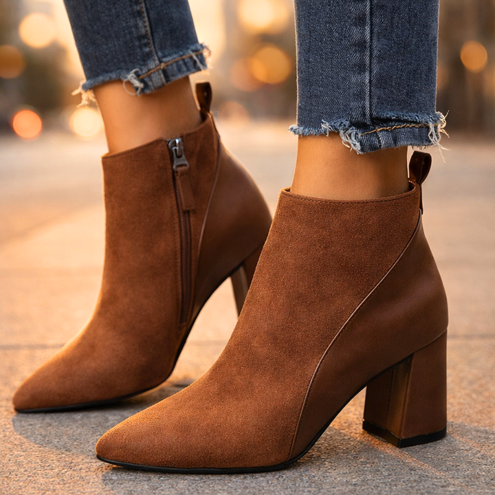 Odette Suede Ankle Boots — close-up detail