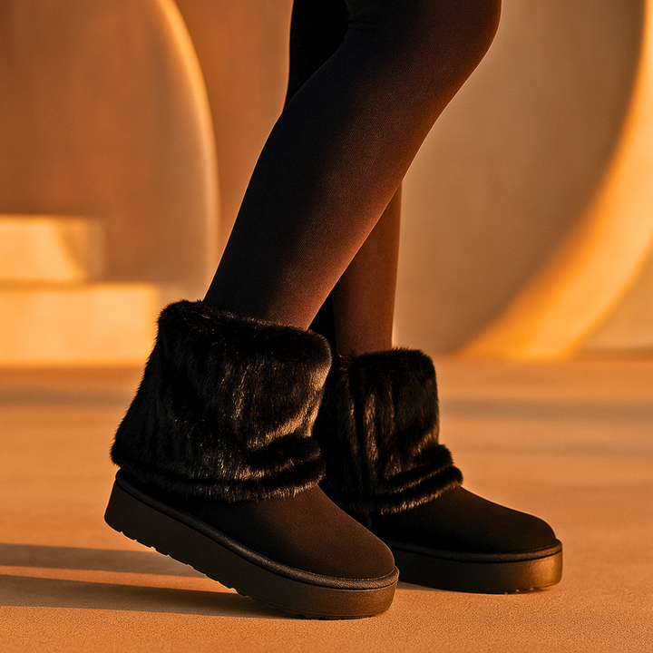 Harper Lane Fluffy Boots — close-up detail