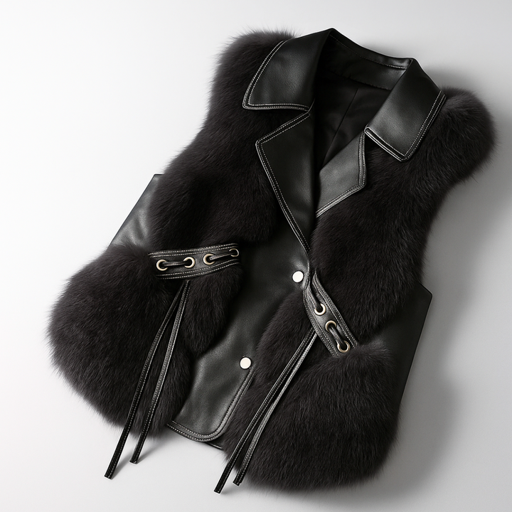 Noble Winter Fur Vest — styling shot