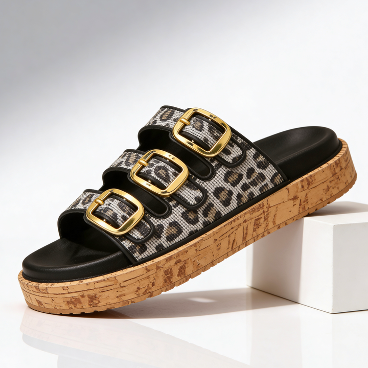 Odette Triple-Buckle Slides