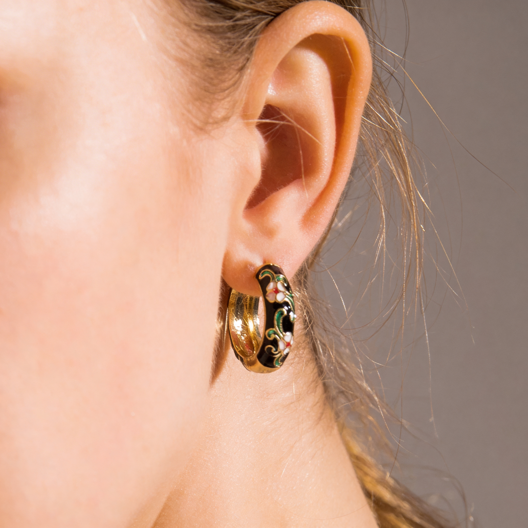 Aria Floral Earrings — texture detail
