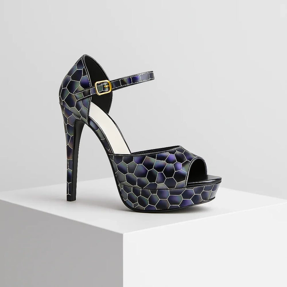 Vivienne Honeycomb Heels — side view