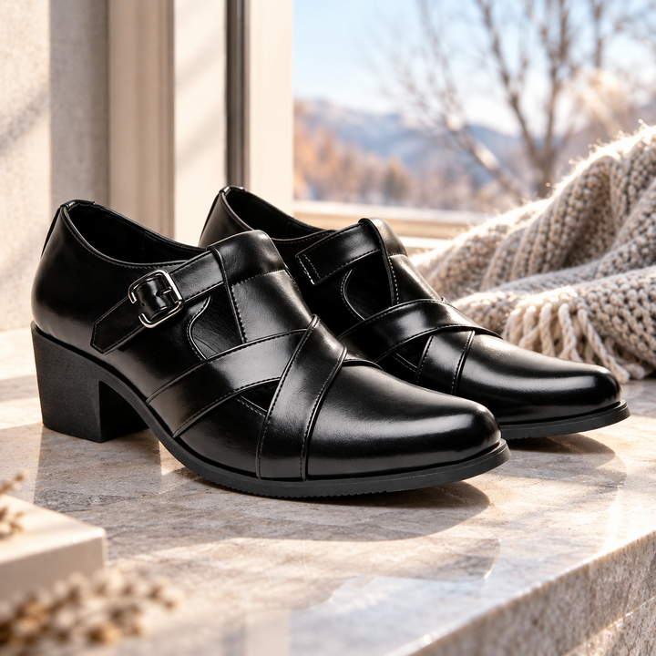 Havana Cross-Strap Dress Shoes