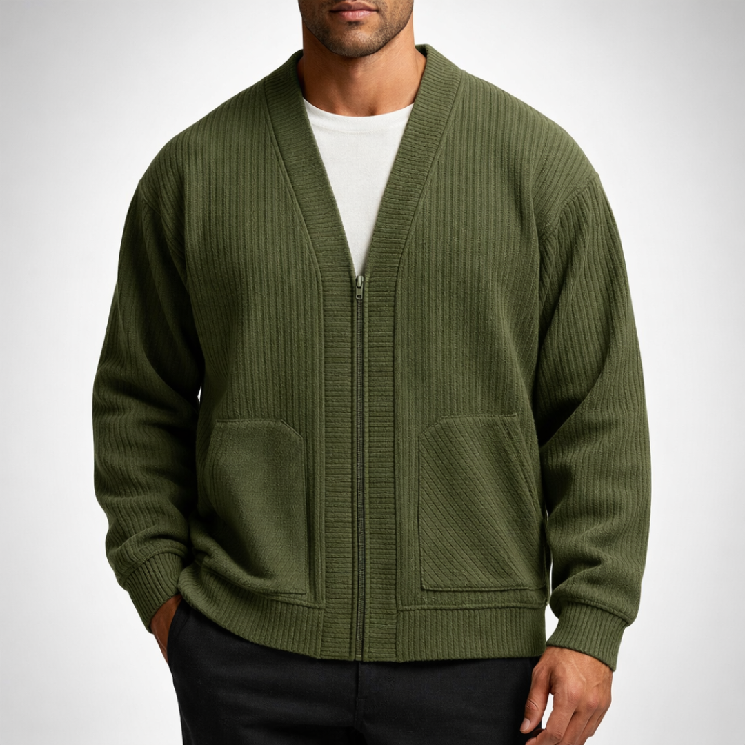 Hudson Valley Cardigan — detail view