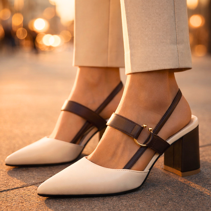 Seraphina Signature Slingback Heels — side view