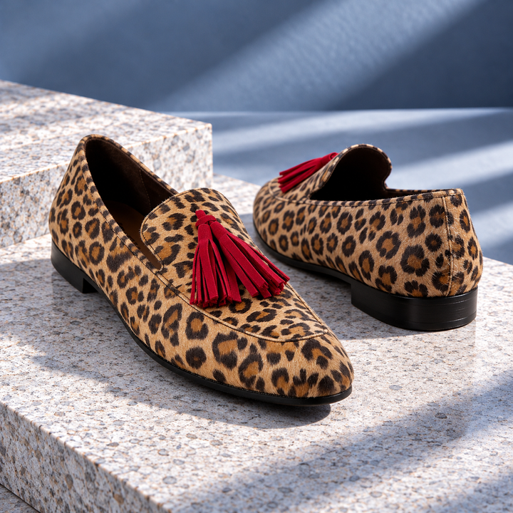 Savannah Leopard Tassel Loafers