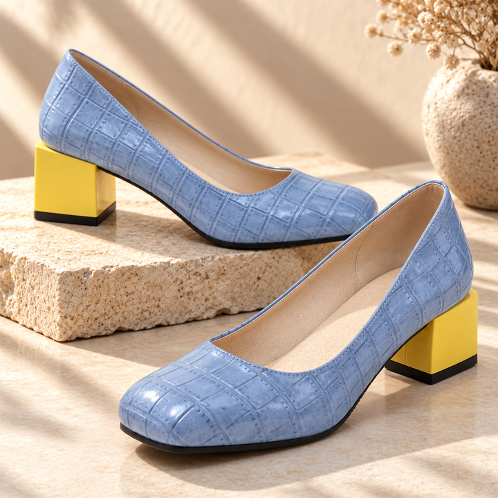 Florence Croc Block Heels