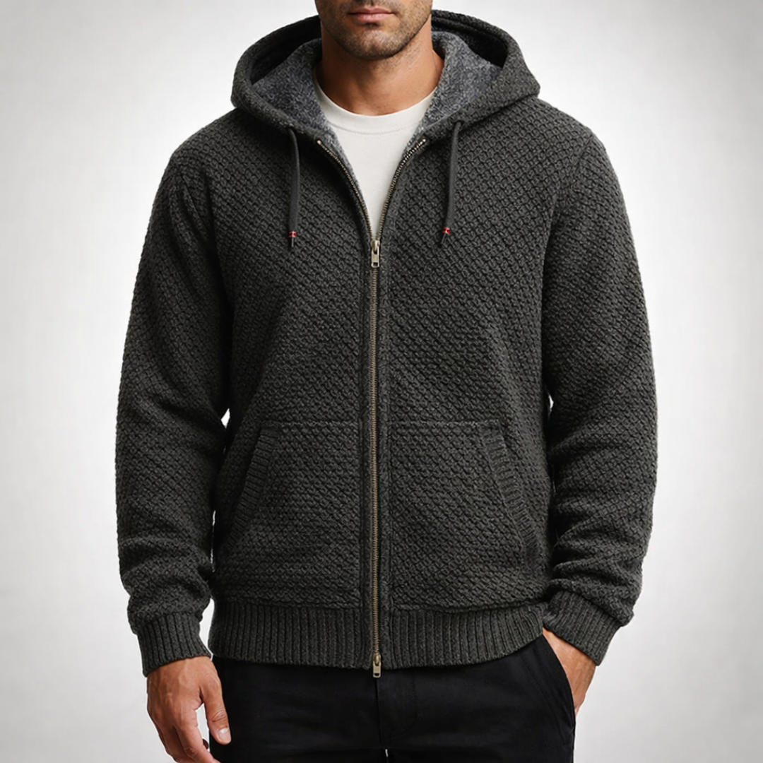 Avalon Ridge Knit Hoodie — detail view