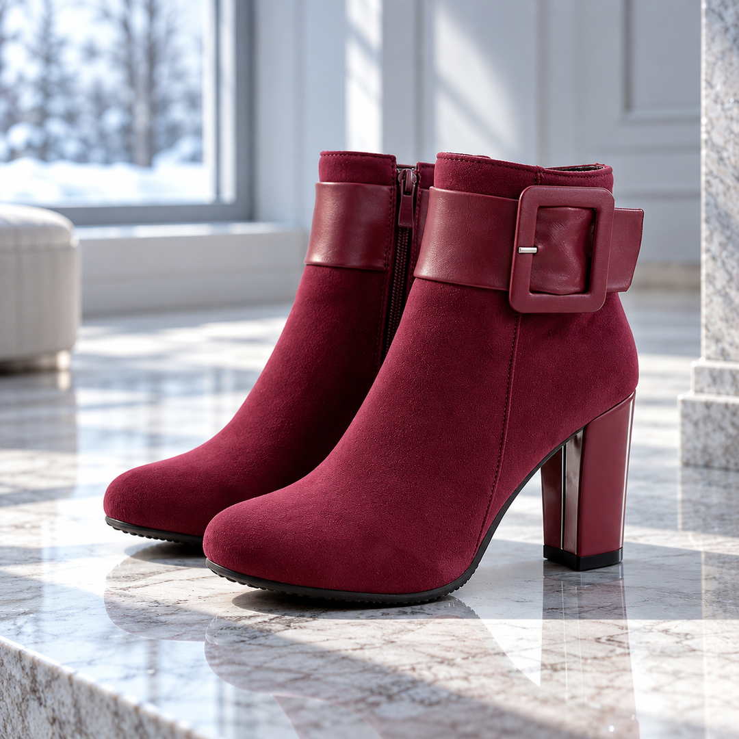 Harper Lane Suede Buckle Ankle Boots