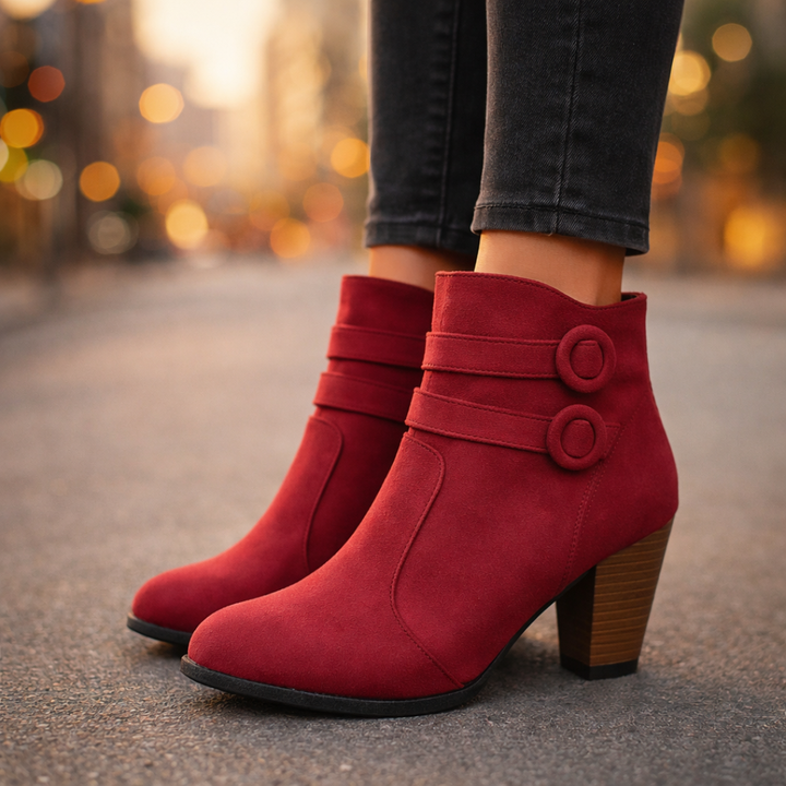 Harper Lane Duet Strap Suede Boots — lifestyle shot