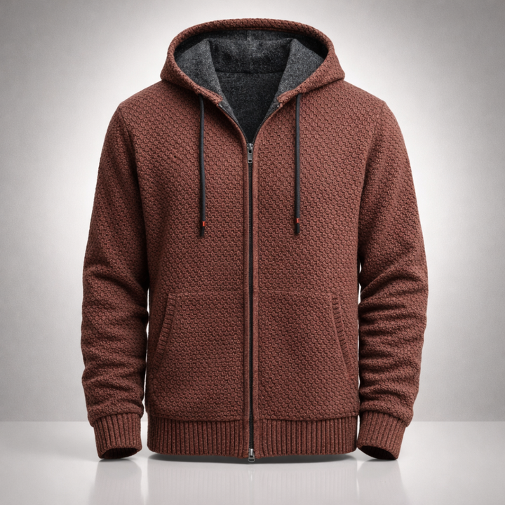 Avalon Ridge Knit Hoodie — close-up detail