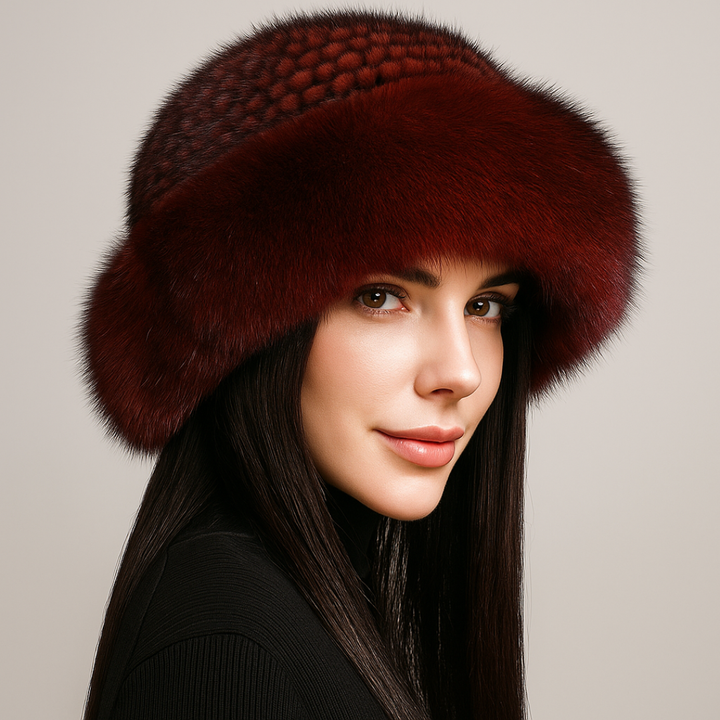 Velvet Frost Mink Fur Hat — lifestyle shot