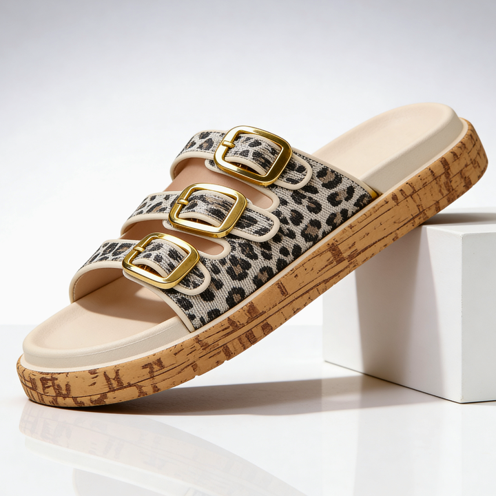 Odette Triple-Buckle Slides