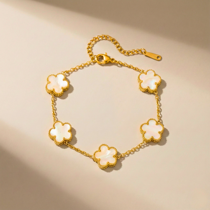 Aurora Shine Clover Charm Bracelet — styling shot