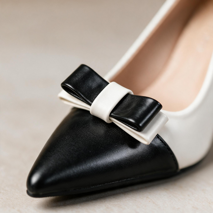 Celeste Black Tie Block Heels
