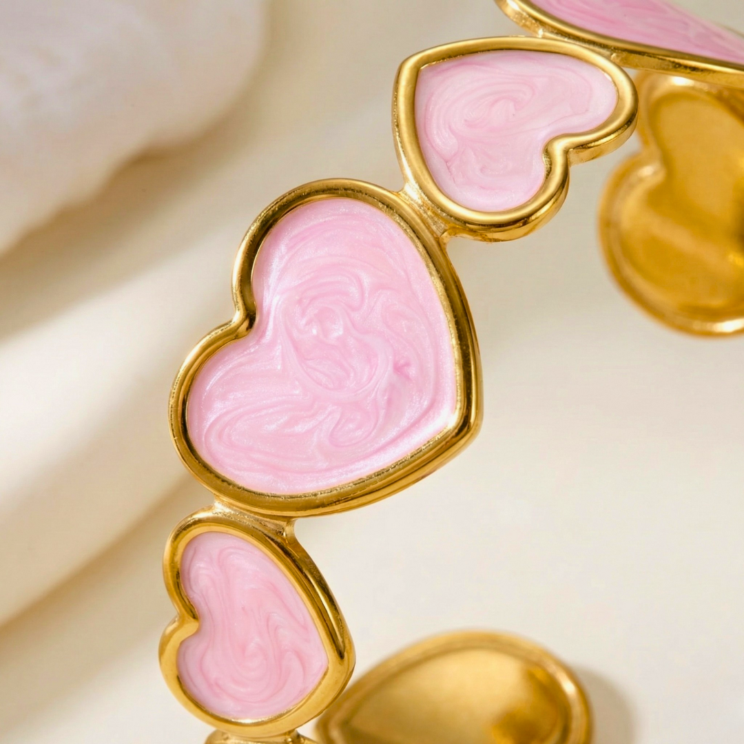 Elena Heart Cuff Bracelet — lifestyle shot