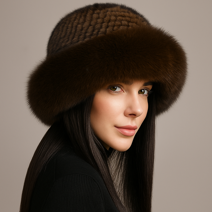 Velvet Frost Mink Fur Hat — detail view