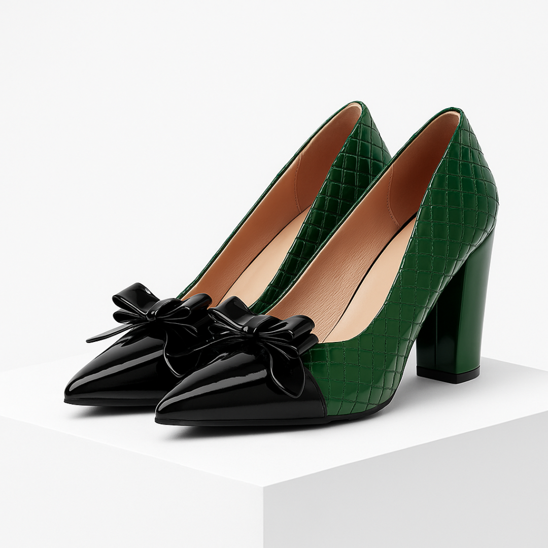 Vivienne Bowtie Heels — texture detail