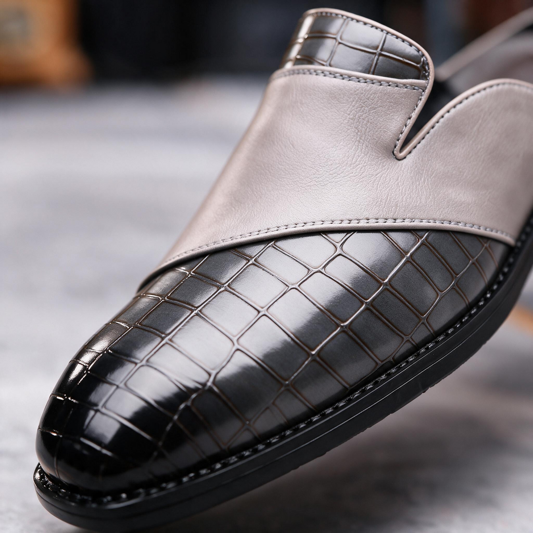Hudson Croc Embossed Mules