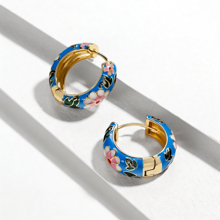 Aria Floral Earrings — back view