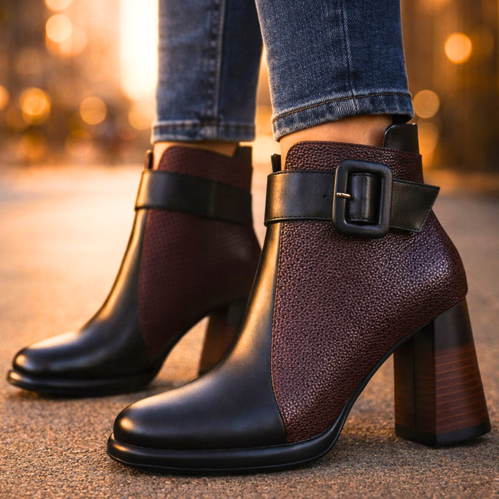 Harper Lane Pebblegrain Leather Boots — front view