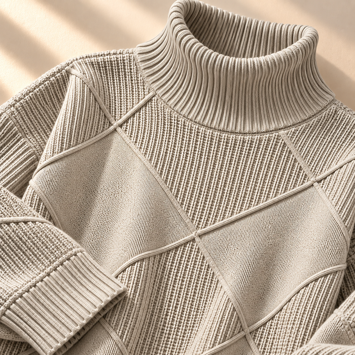 Harper Lattice Knit Turtleneck
