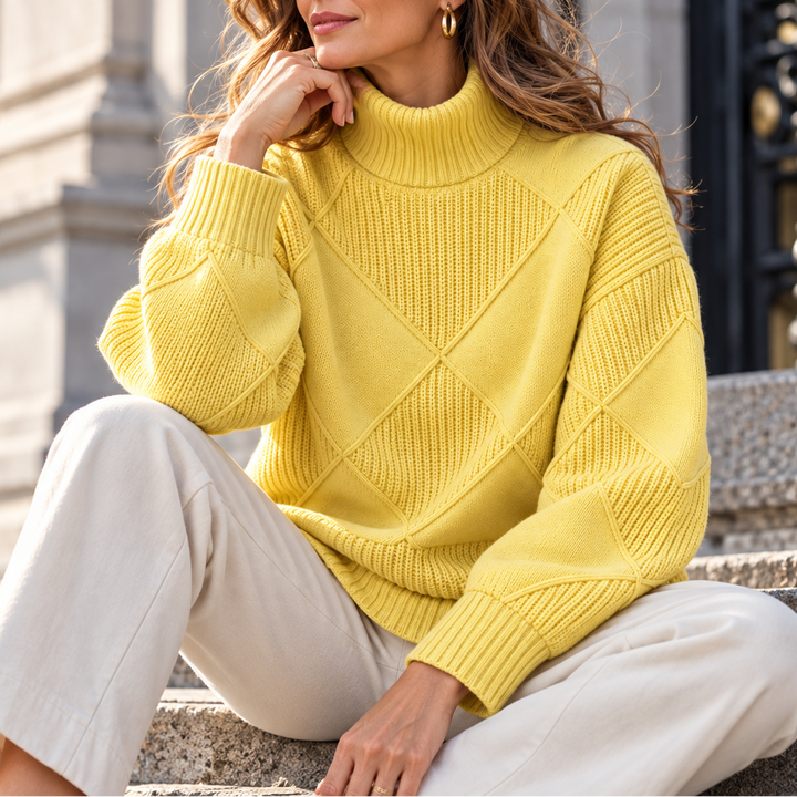 Harper Lattice Knit Turtleneck