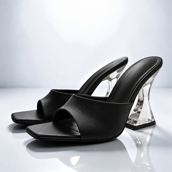 Francesca Hourglass Heel Mules