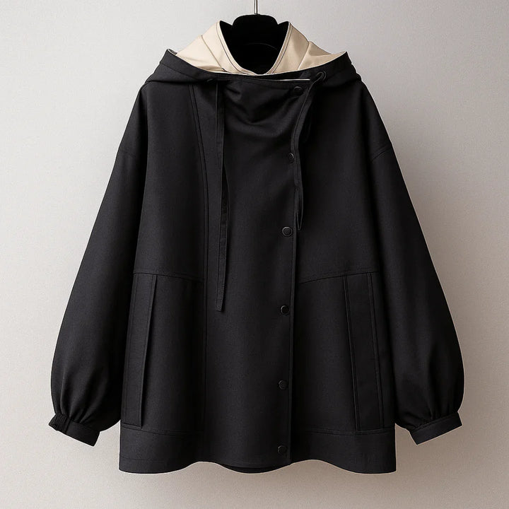 Sofia Drape Windbreaker — close-up detail