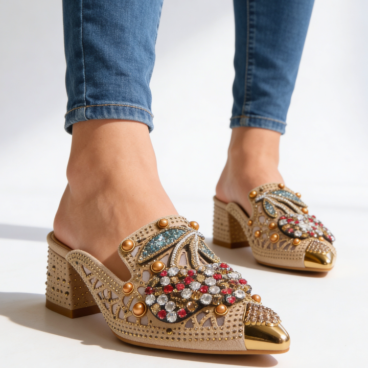 Odette Cherry Belle Heels — lifestyle shot