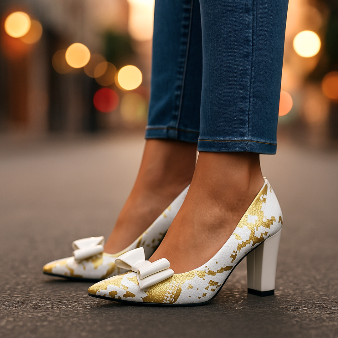 Savannah City Snake-Bite Heels — front view