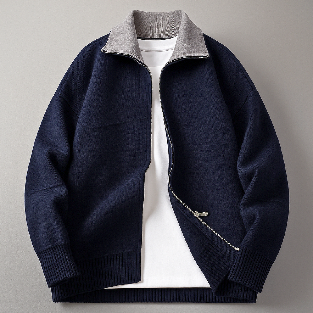 Alder Ridge Zip Cardigan — close-up detail
