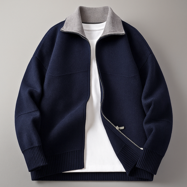 Alder Ridge Zip Cardigan — close-up detail