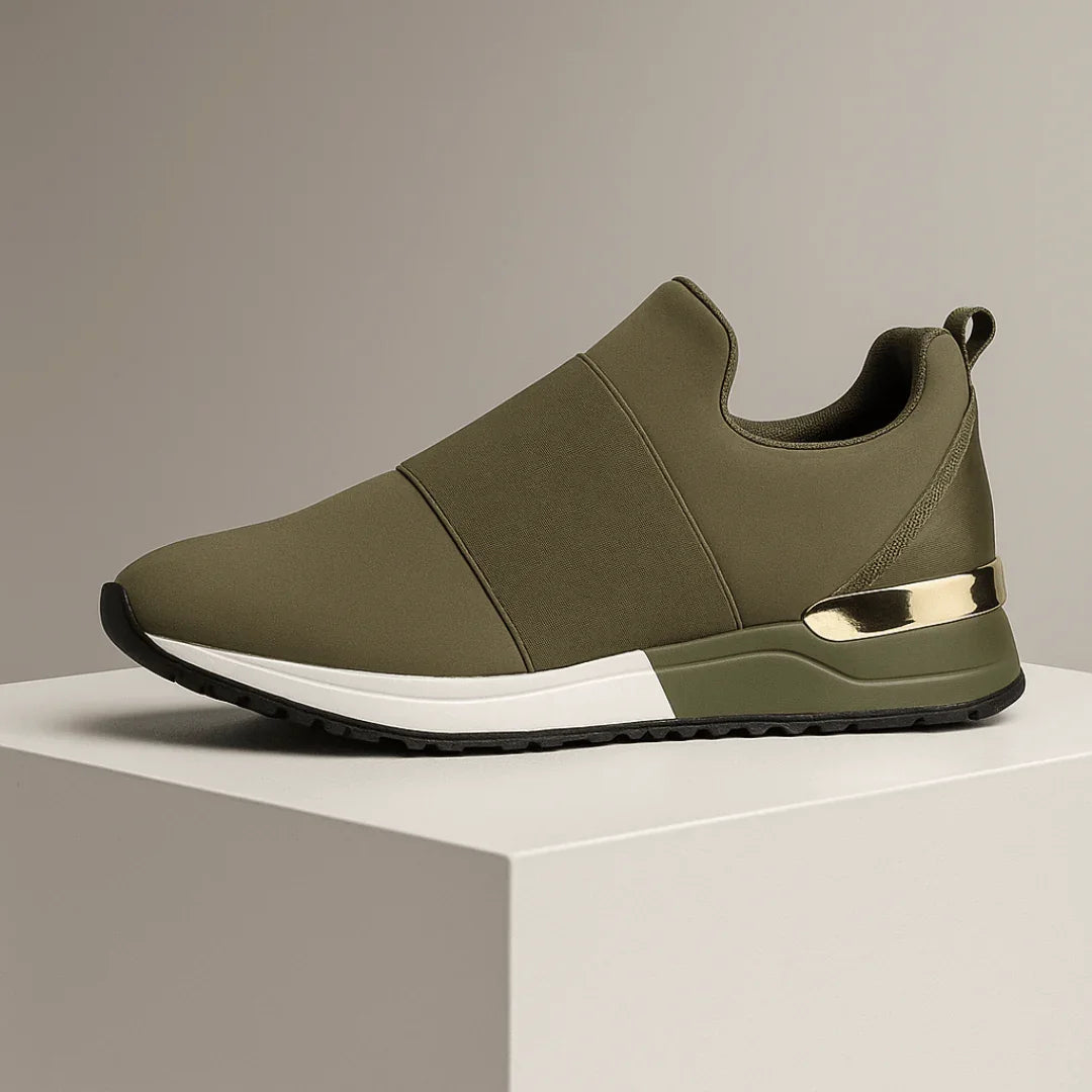 Harper Lane Gilded Sneakers — back view