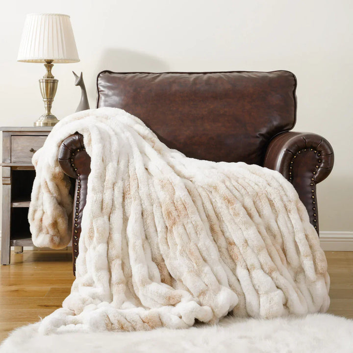 Harewood  Faux Rabbit Fur Blanket Throw — alternate view